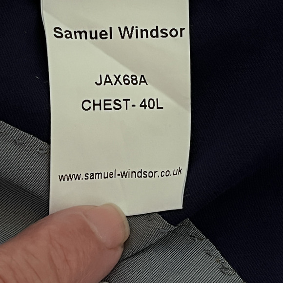 Samuel Windsor Mens Sport Business  Jacket Blazer 40L Navy Blue Cotton READ - Picture 12 of 13